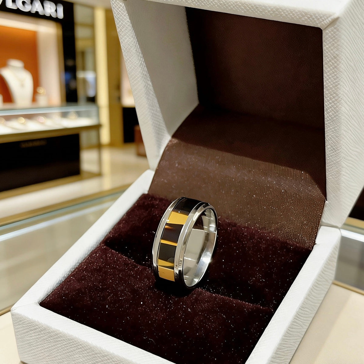 gold minimalist Ring for men - alternate angle view 5
