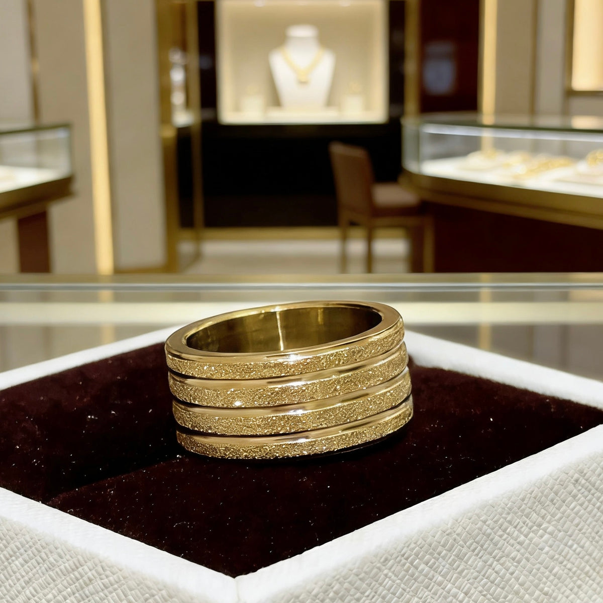 gold minimalist Ring for men - alternate angle view 2