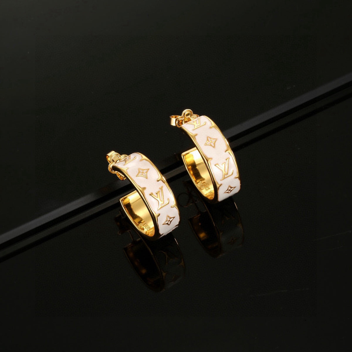 letter Stud Earrings for women - alternate angle view 2