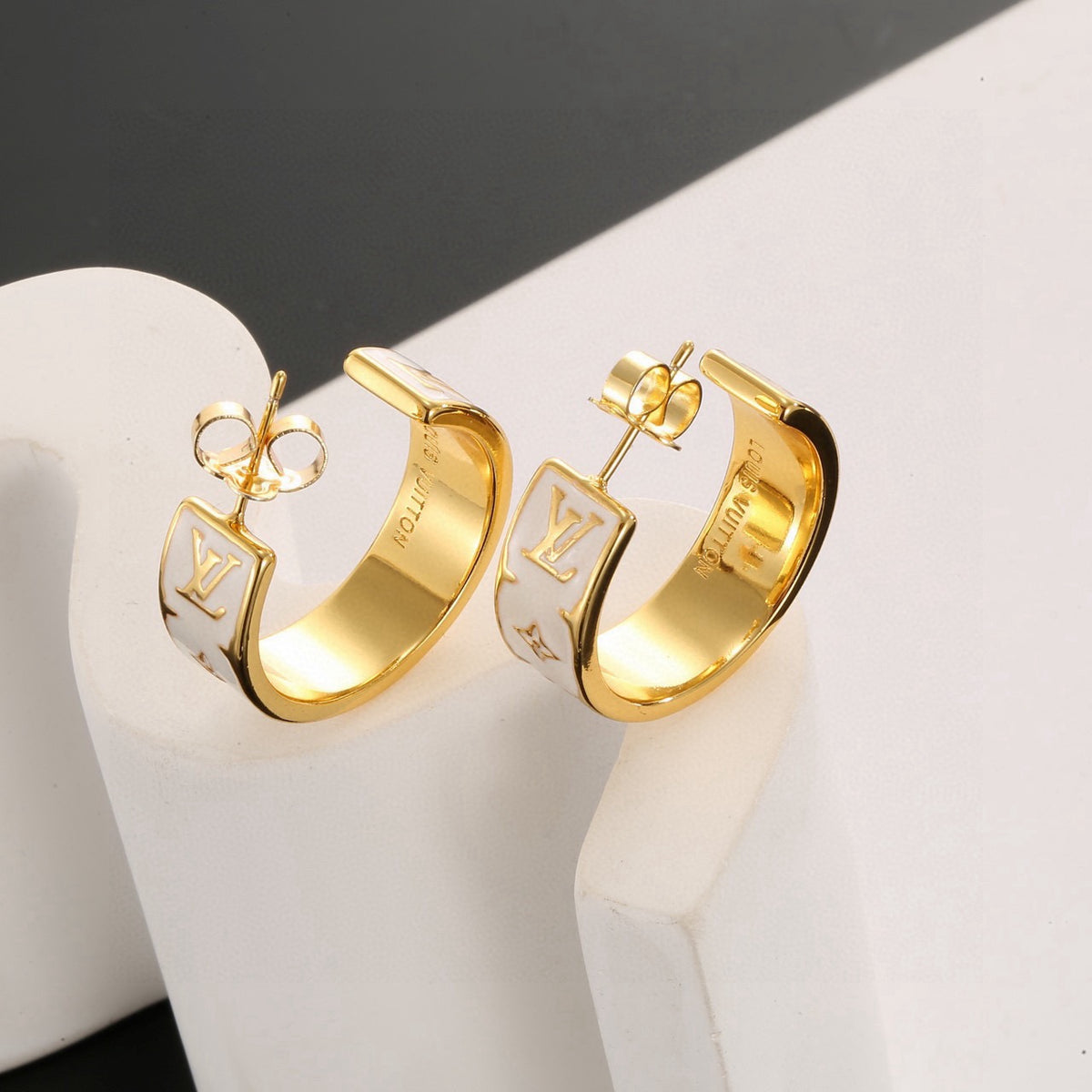 letter Stud Earrings for women - alternate angle view 3