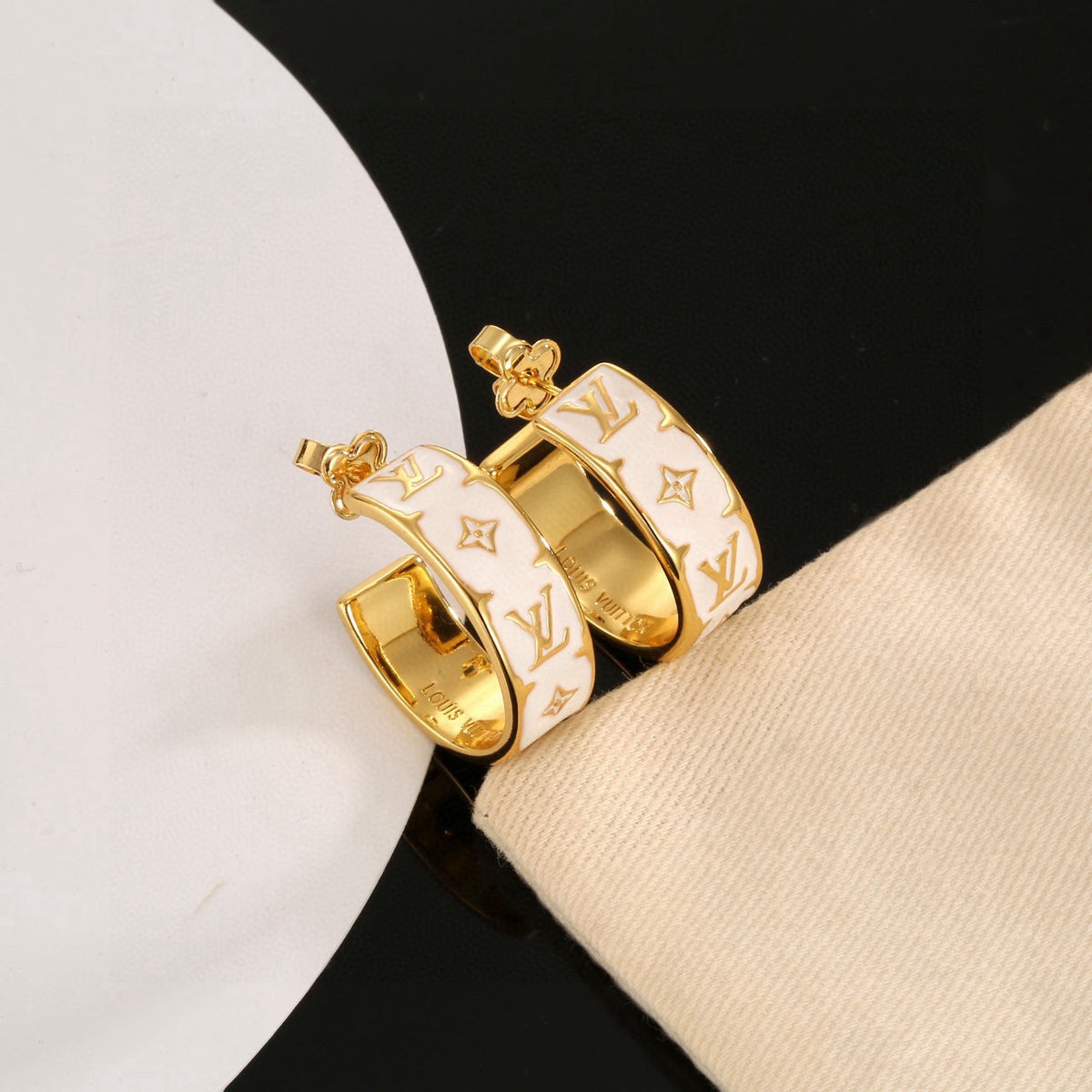 letter Stud Earrings for women - alternate angle view 6