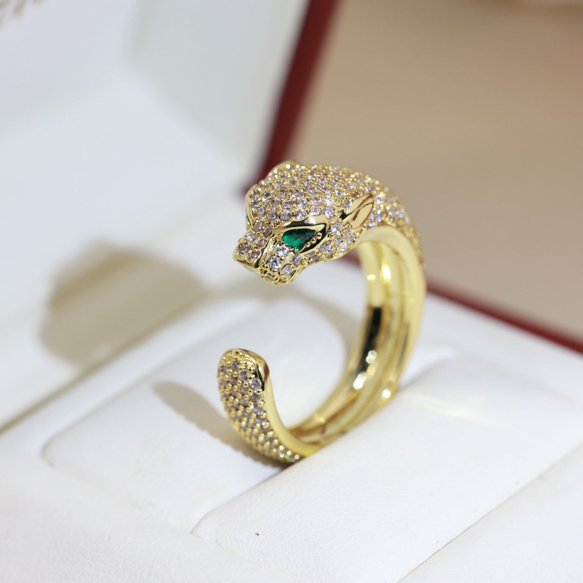 green crystal unique Ring for women - alternate angle view 4