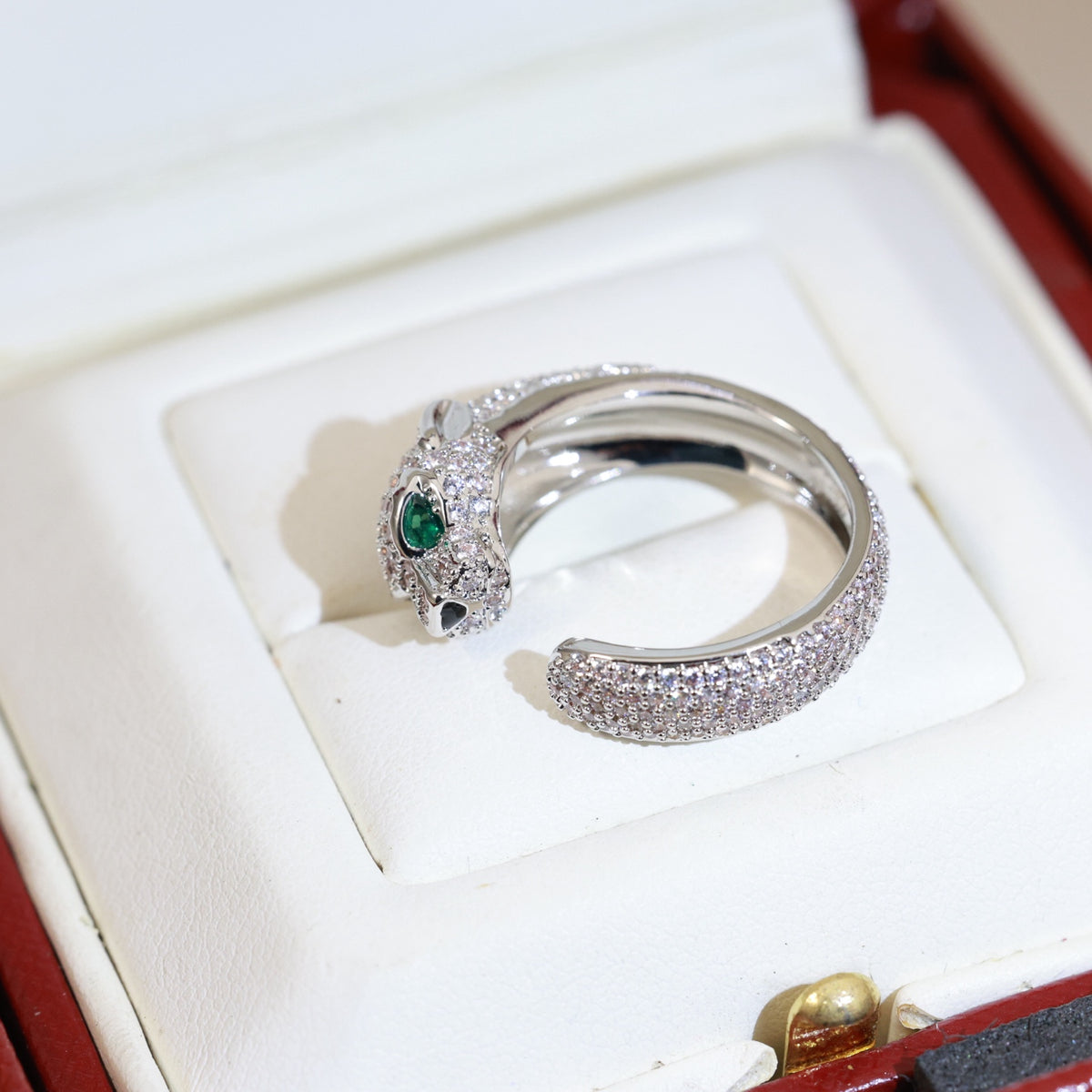 green crystal unique Ring for women - alternate angle view 7