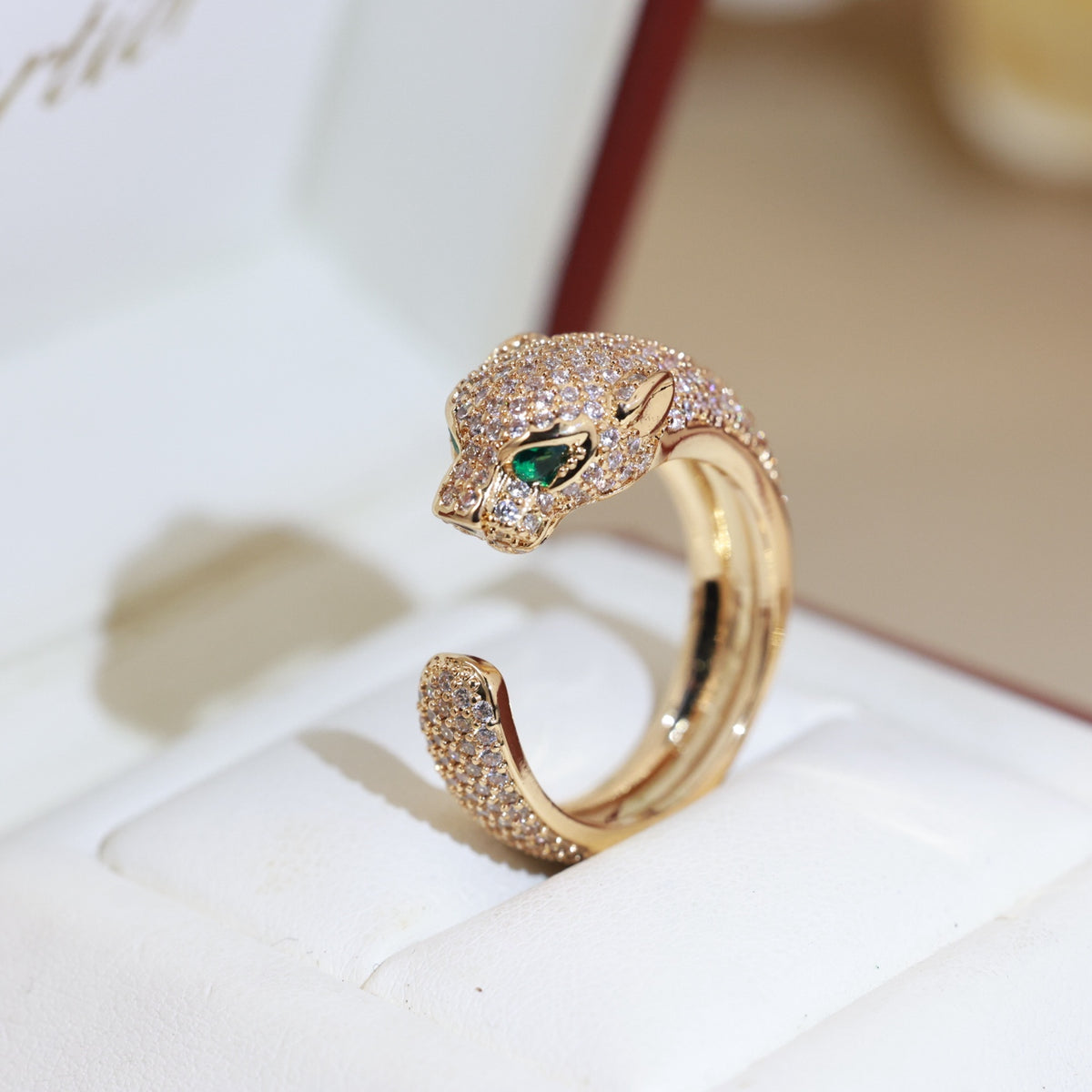 green crystal unique Ring for women - alternate angle view 5