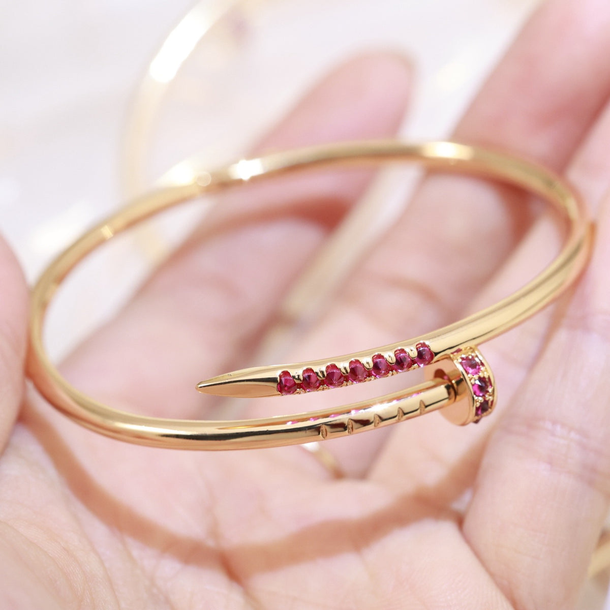 tricolor crystal Bangle for women - alternate angle view 8