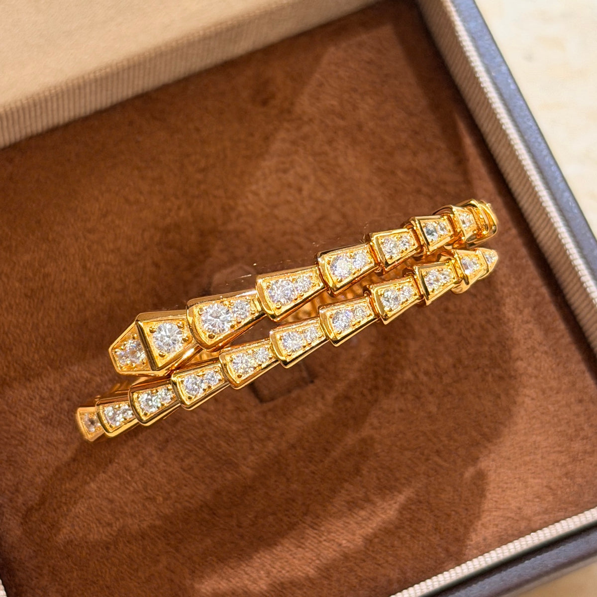 rose gold crystal rose Bangle for women - product detail view