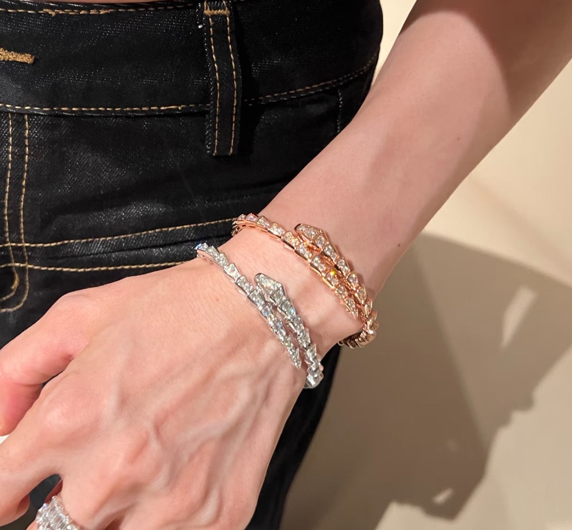 rose gold crystal rose Bangle for women - alternate angle view 8