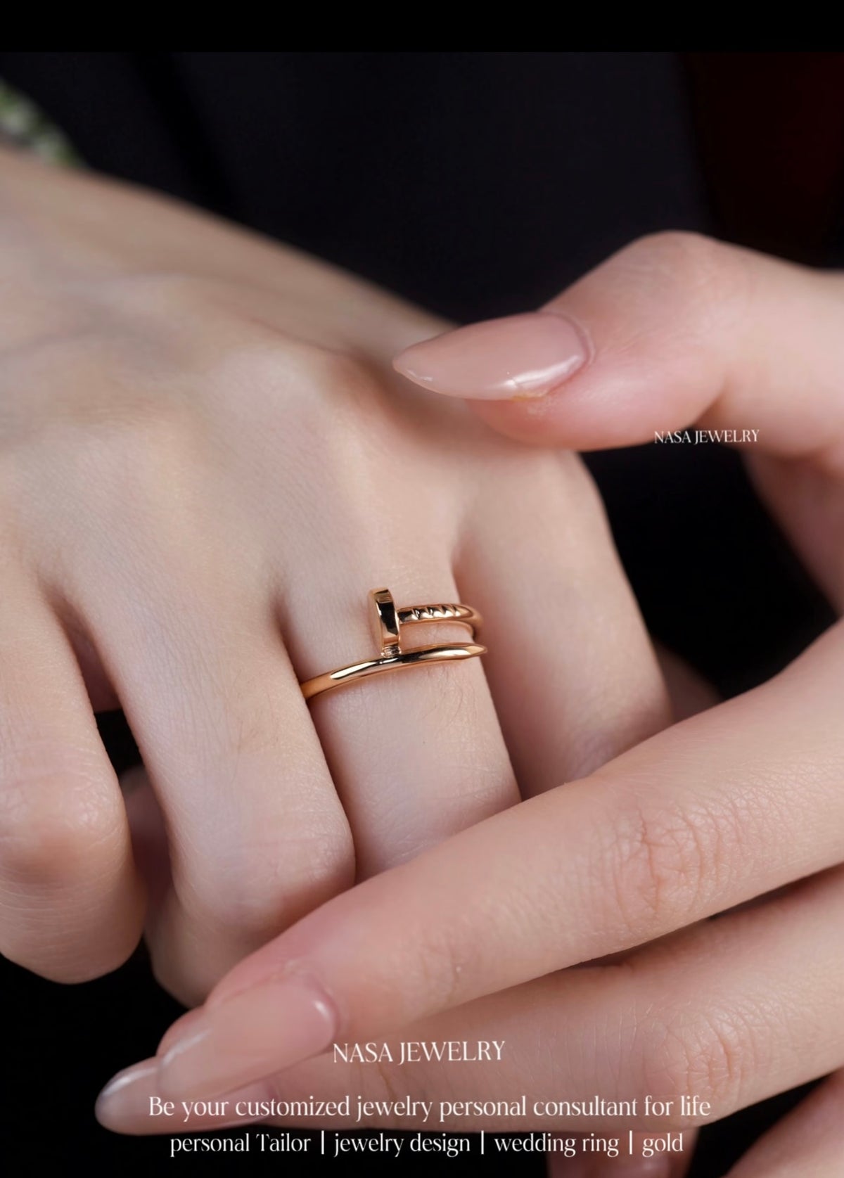 gold brass luxury Ring for women - alternate angle view 11