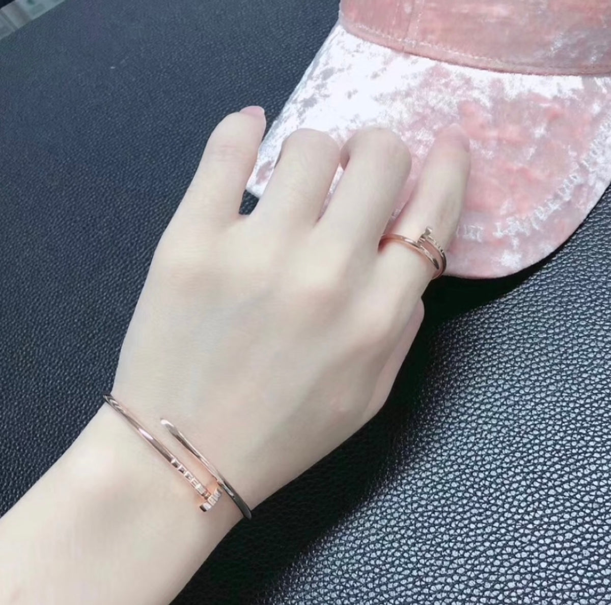 rose gold brass rose Ring for women - alternate angle view 5