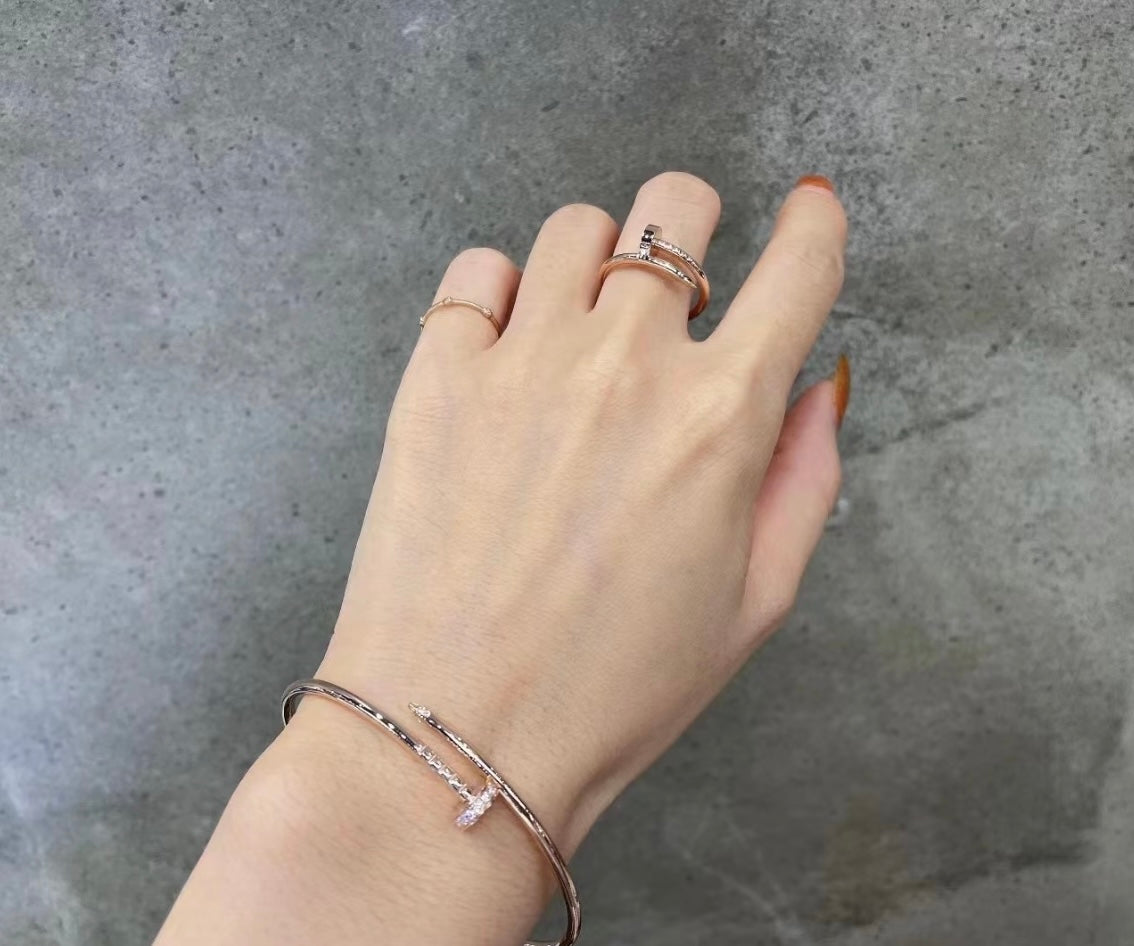 rose gold brass rose Ring for women - alternate angle view 8