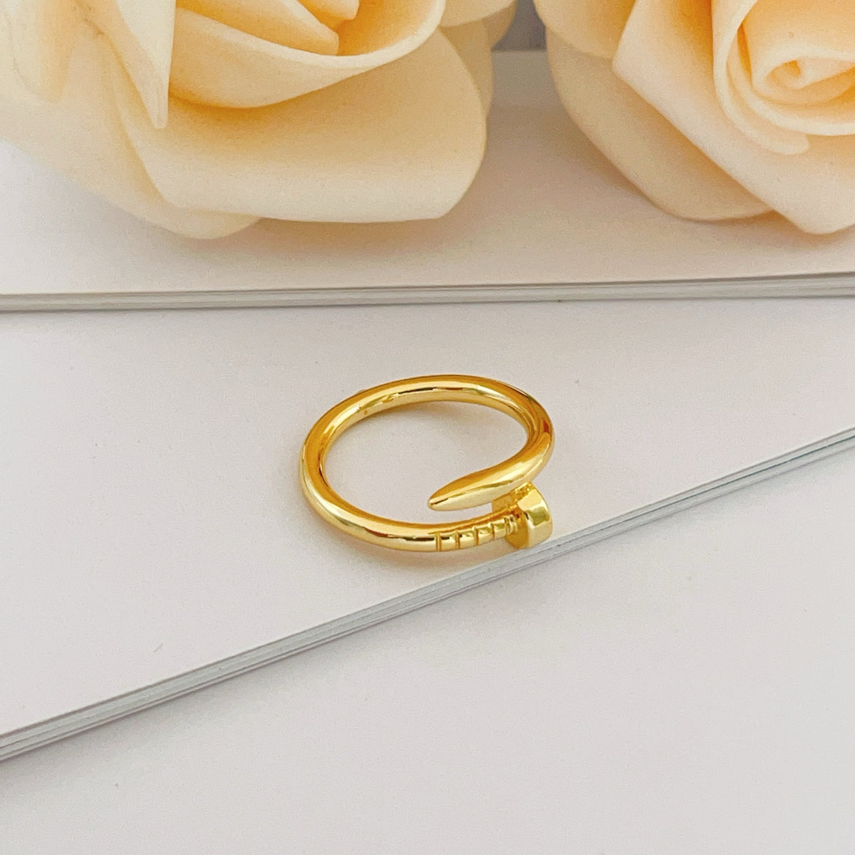 gold brass luxury Ring for women - alternate angle view 6