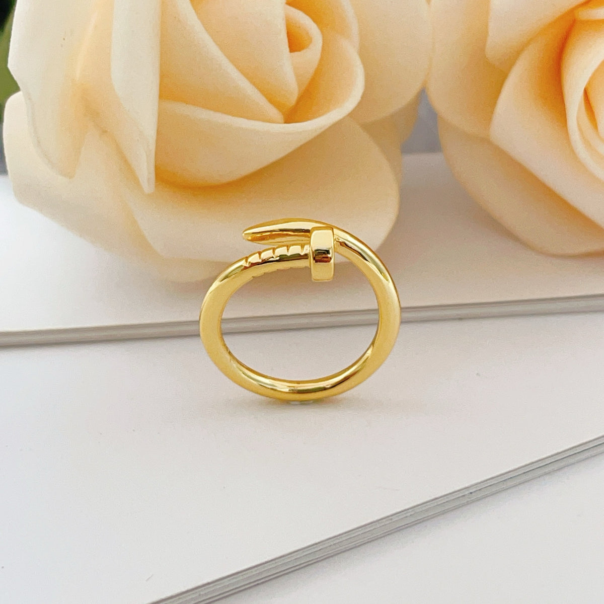 gold brass luxury Ring for women - alternate angle view 5