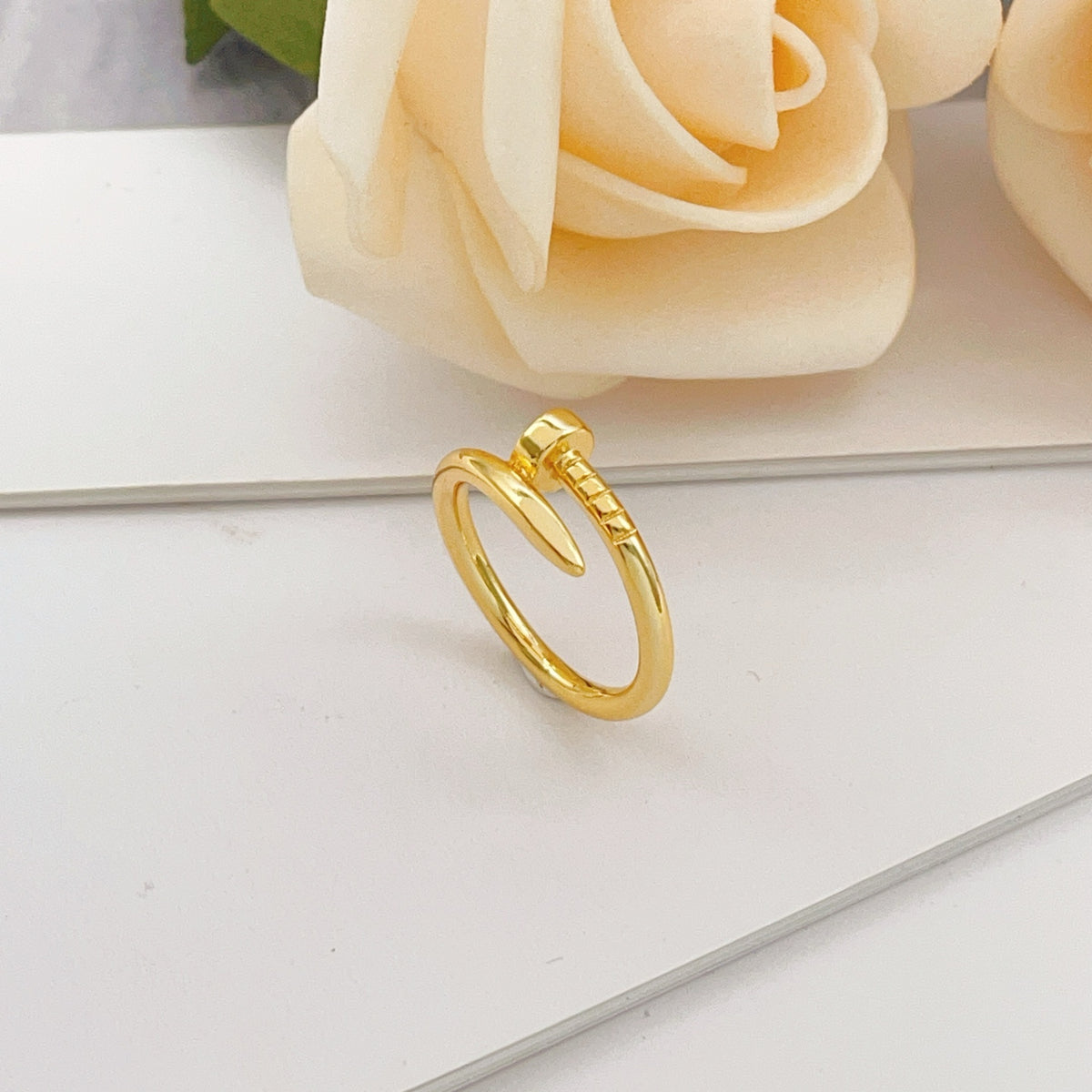 gold brass luxury Ring for women - alternate angle view 4
