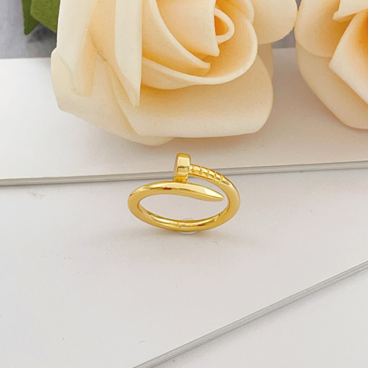 gold brass luxury Ring for women - alternate angle view 3