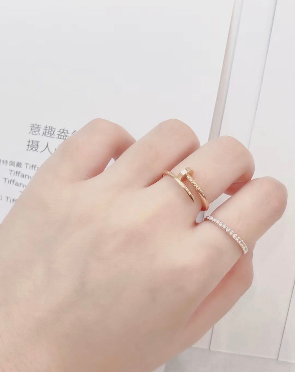 rose gold brass rose Ring for women - alternate angle view 12