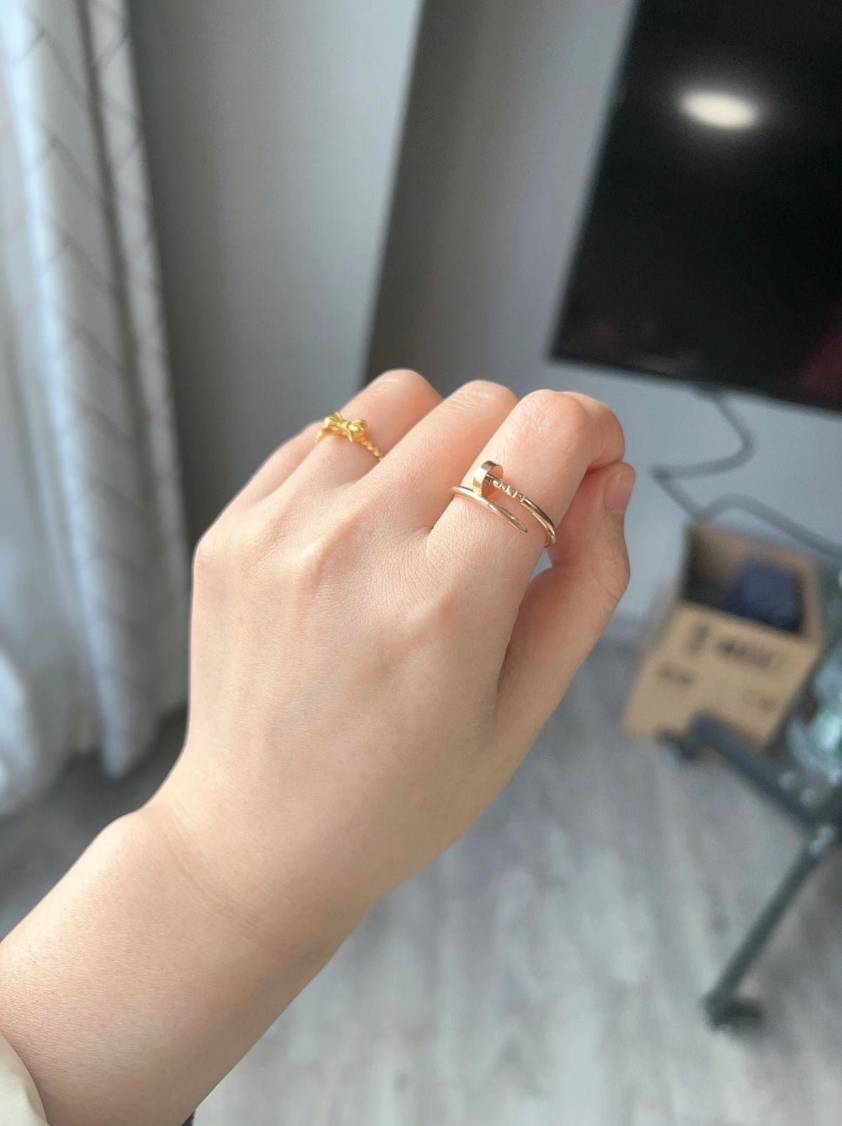 rose gold brass rose Ring for women - alternate angle view 10