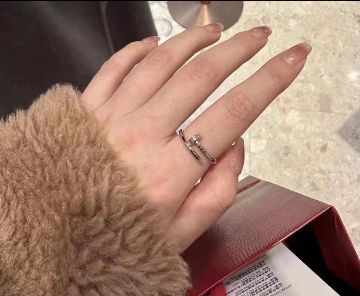 rose gold brass rose Ring for women - alternate angle view 2