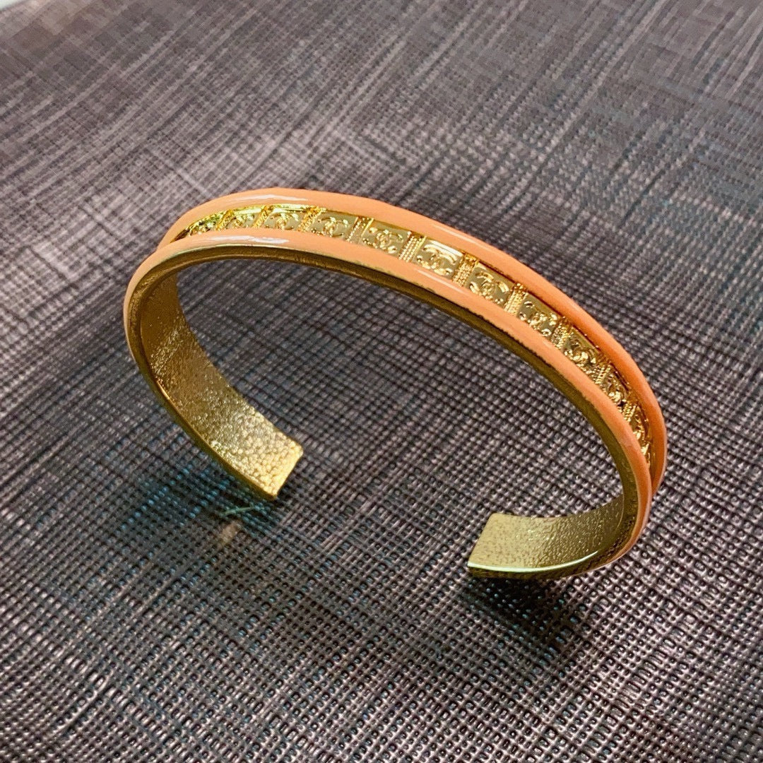 yellow letter Bangle for women - alternate angle view 7