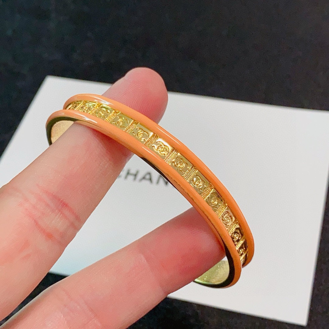 yellow letter Bangle for women - alternate angle view 8