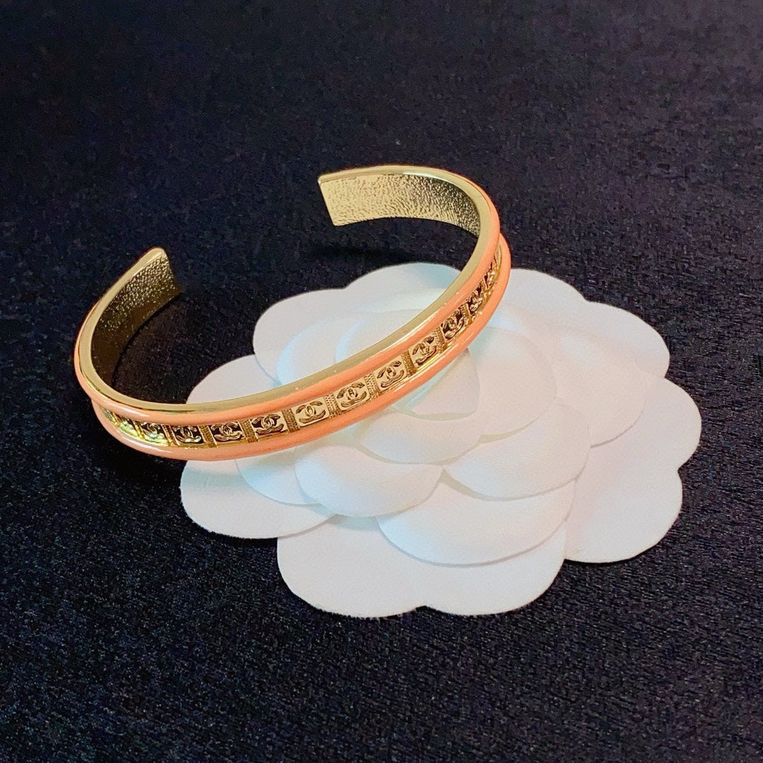yellow letter Bangle for women - alternate angle view 4