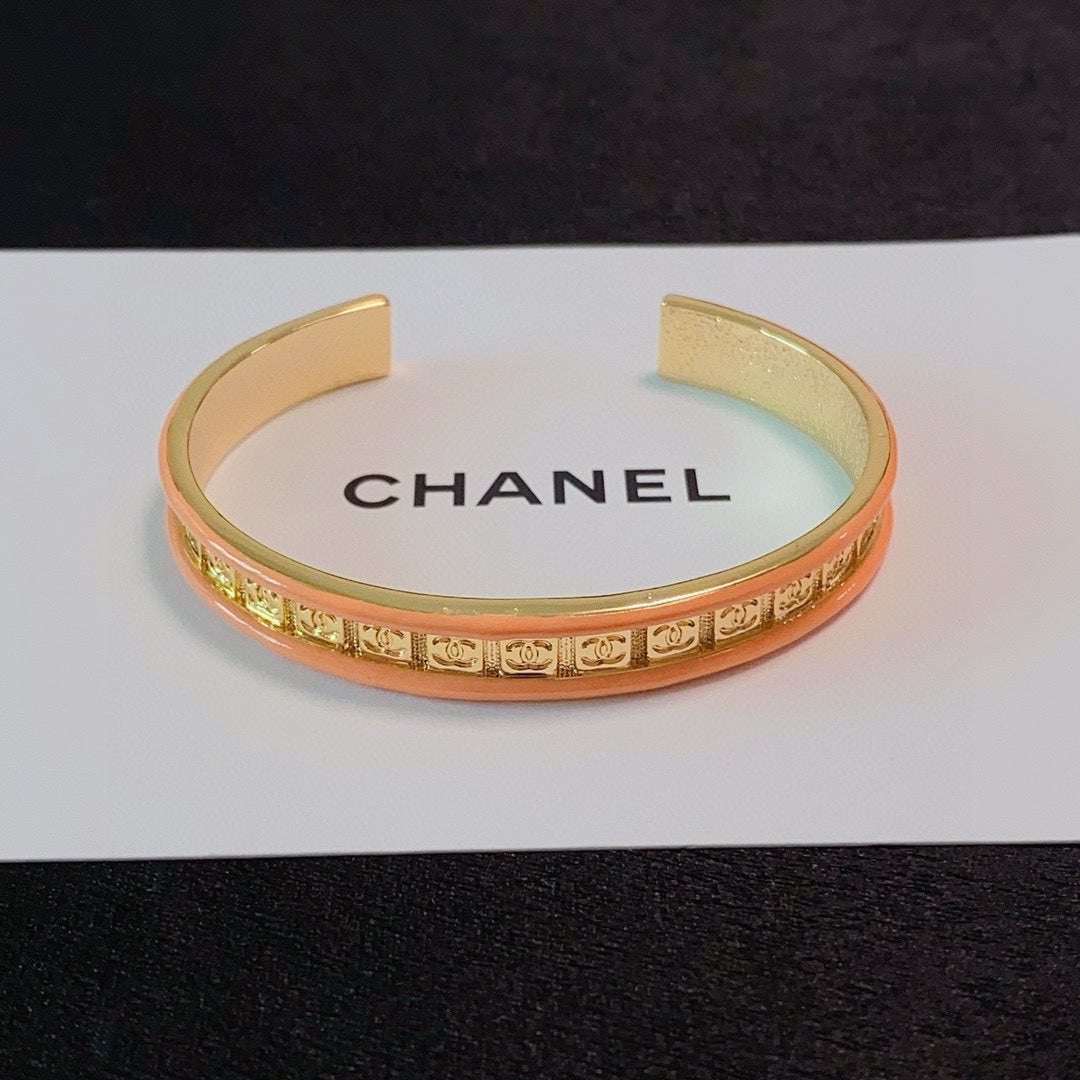 yellow letter Bangle for women - alternate angle view 3