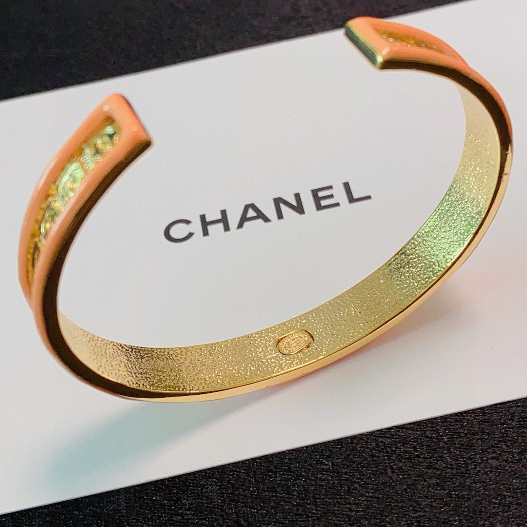 yellow letter Bangle for women - alternate angle view 5
