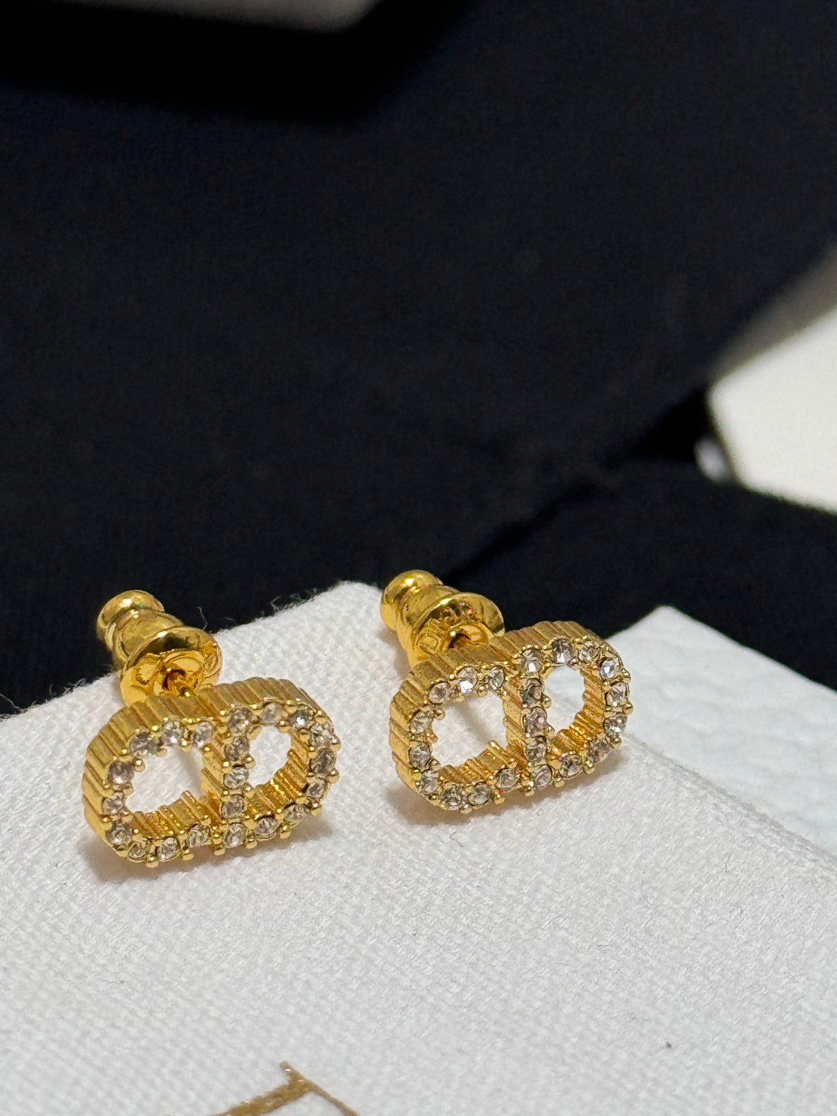 gold brass Stud Earrings for women - alternate angle view 8