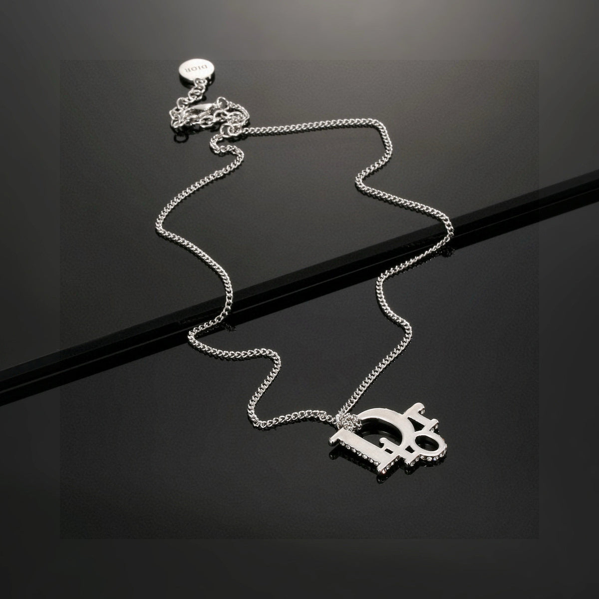 gold metal letter Necklace for women - alternate angle view 6