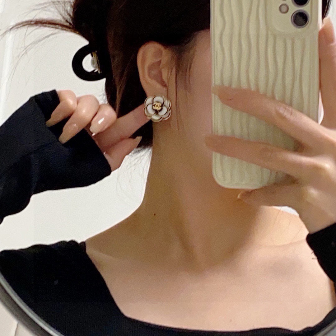 yellow silver post luxury Drop Earrings for women - product detail view