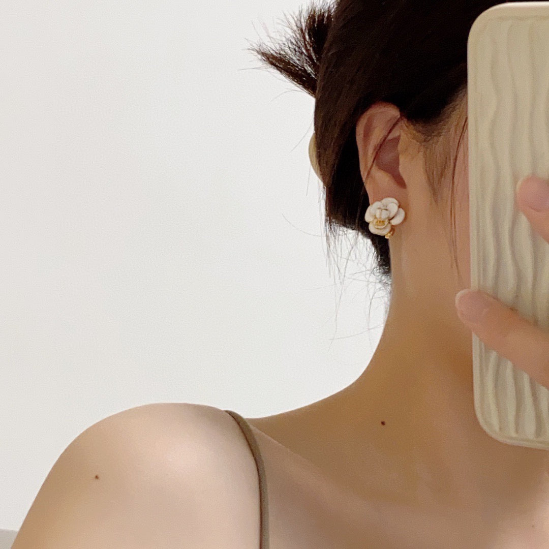 yellow silver post luxury Drop Earrings for women - alternate angle view 2
