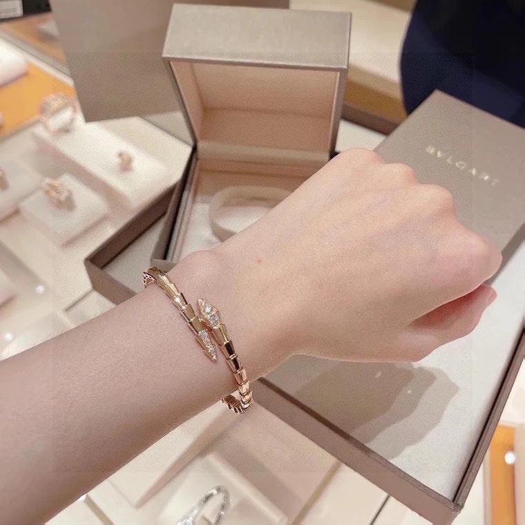 rose gold crystal rose Bangle for women - alternate angle view 9