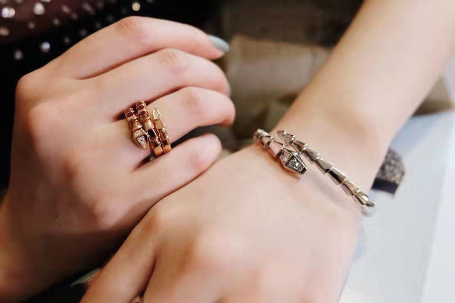 rose gold crystal rose Bangle for women - alternate angle view 7
