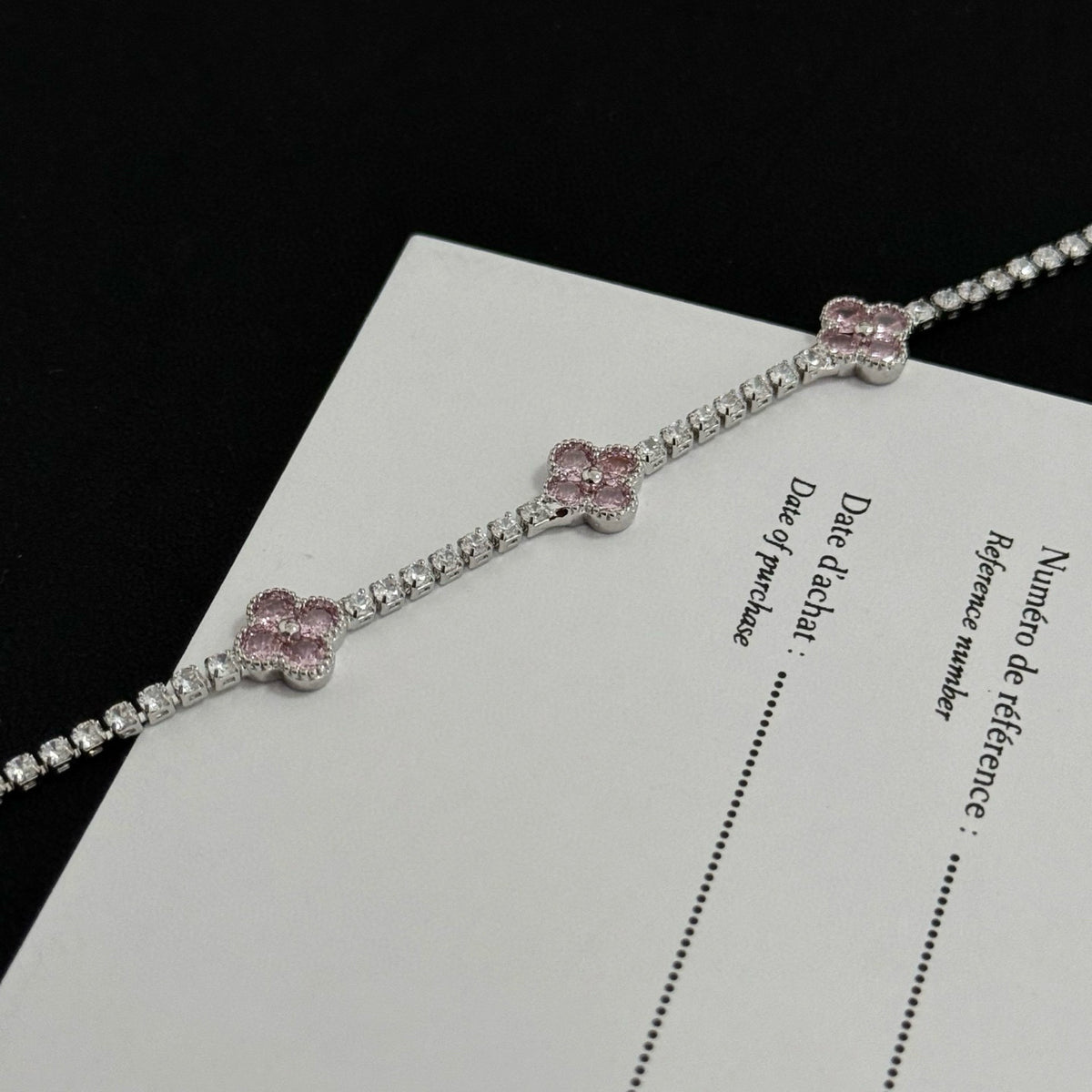 gold crystal clover Bracelet for women - alternate angle view 8