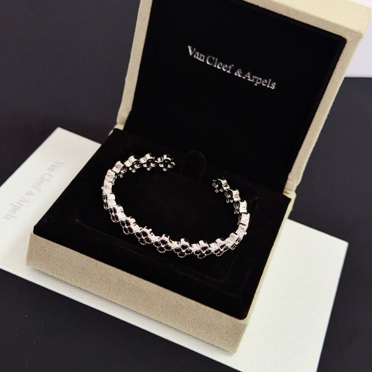 gold crystal clover Bangle for women - alternate angle view 9