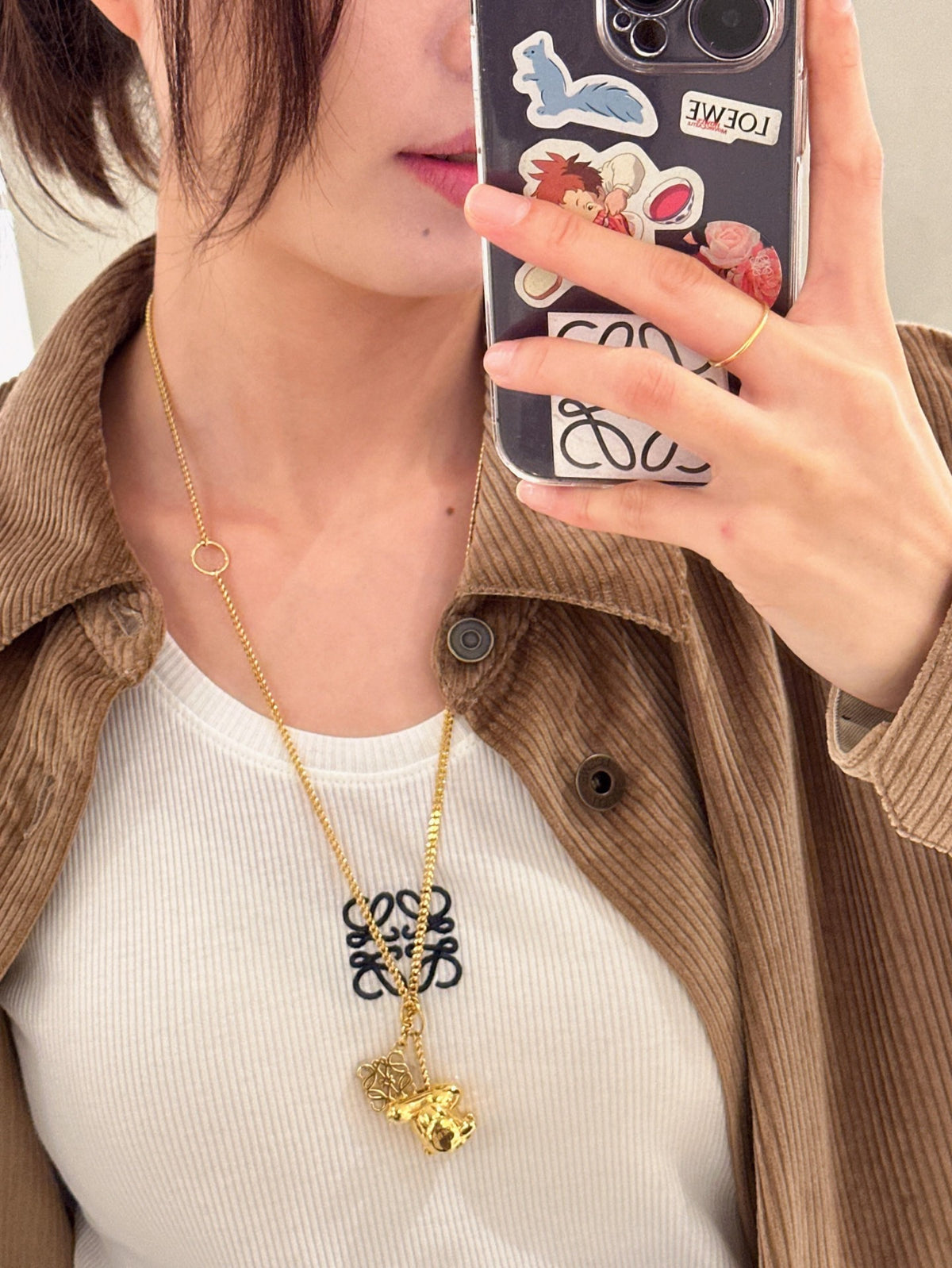 yellow brass Necklace for women - alternate angle view 8