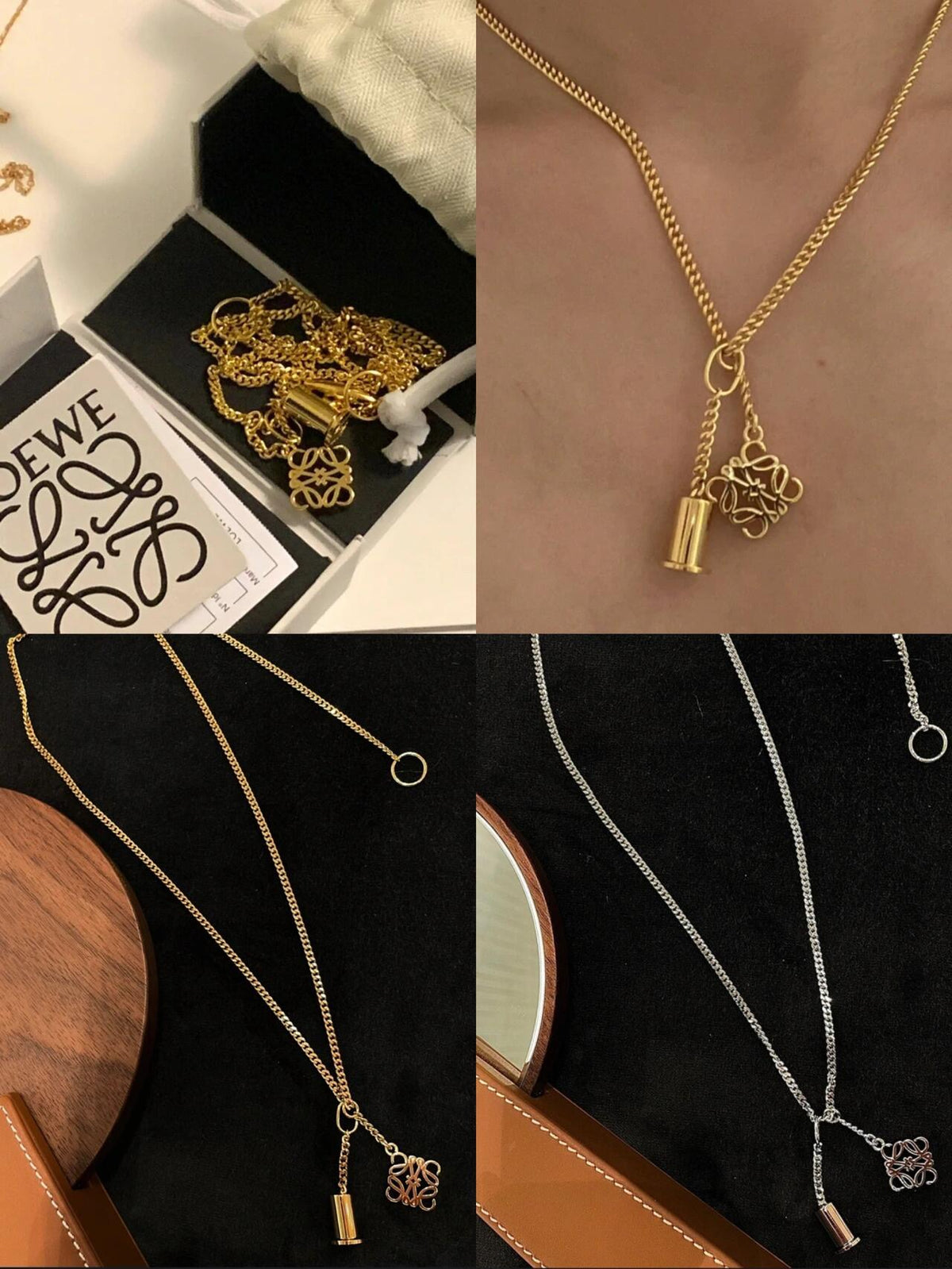 yellow brass Necklace for women - alternate angle view 12