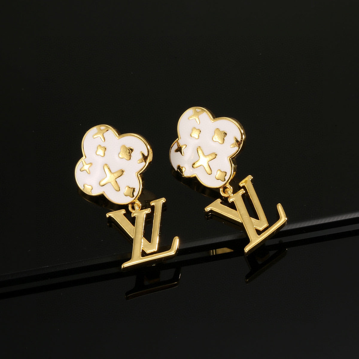 clover Drop Earrings for women - alternate angle view 4