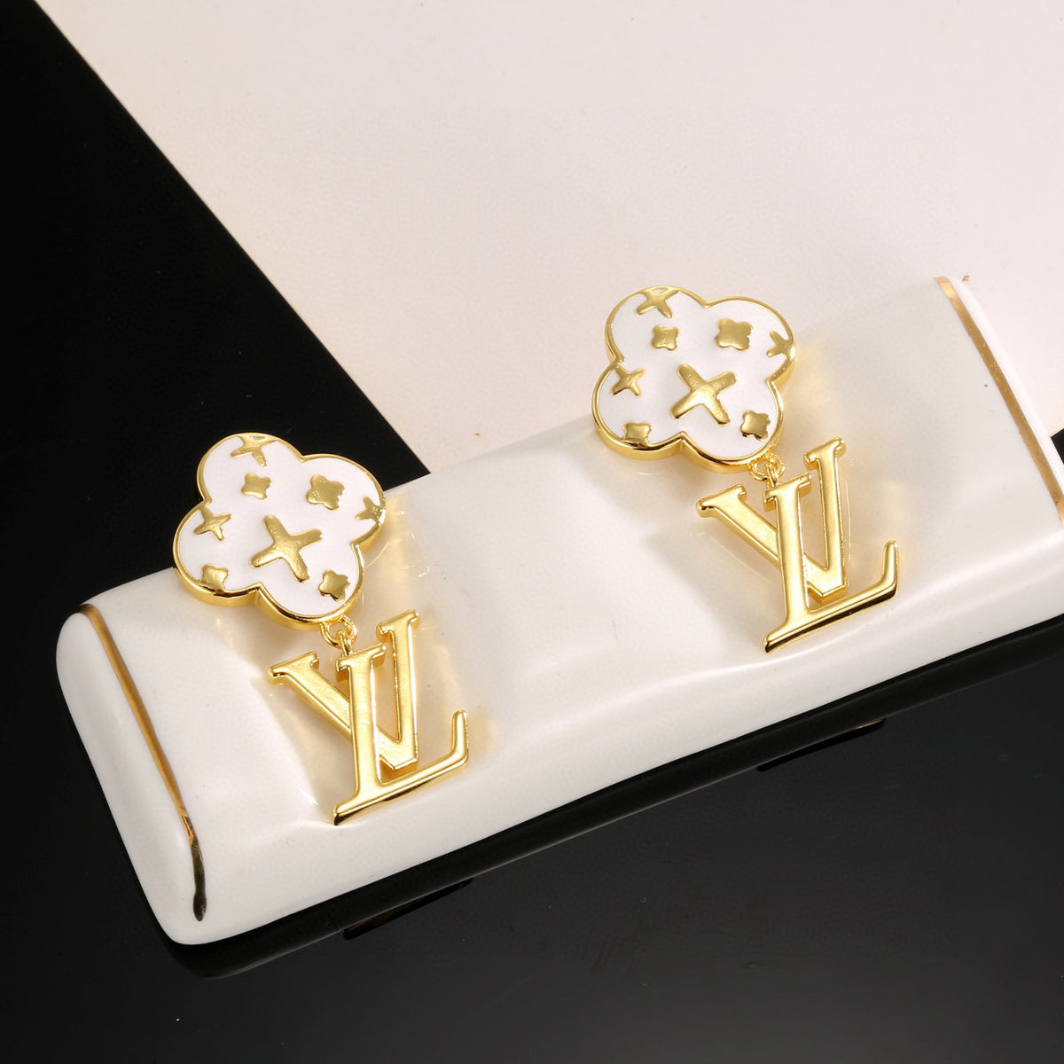 clover Drop Earrings for women - alternate angle view 2