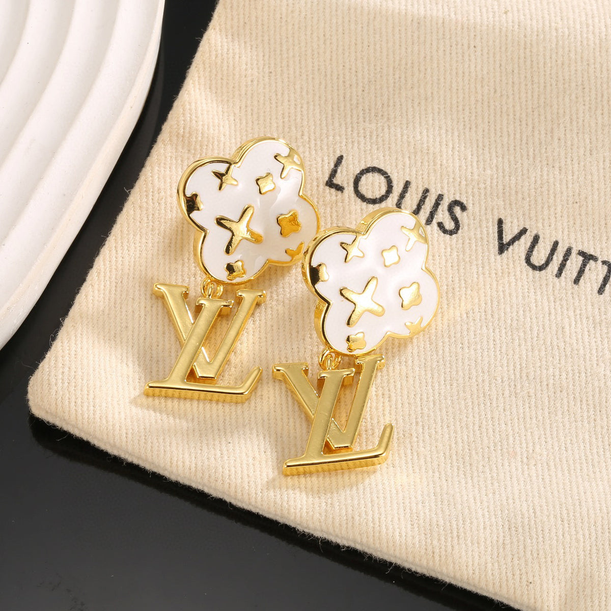clover Drop Earrings for women - alternate angle view 3