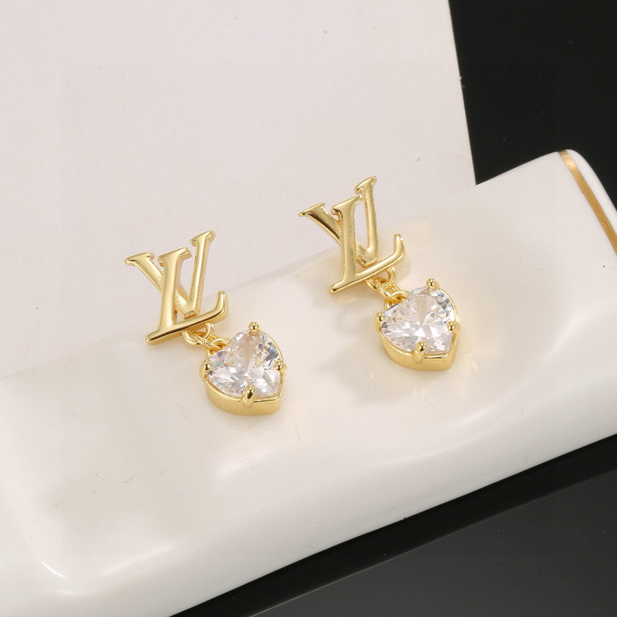 letter Stud Earrings for women - alternate angle view 6