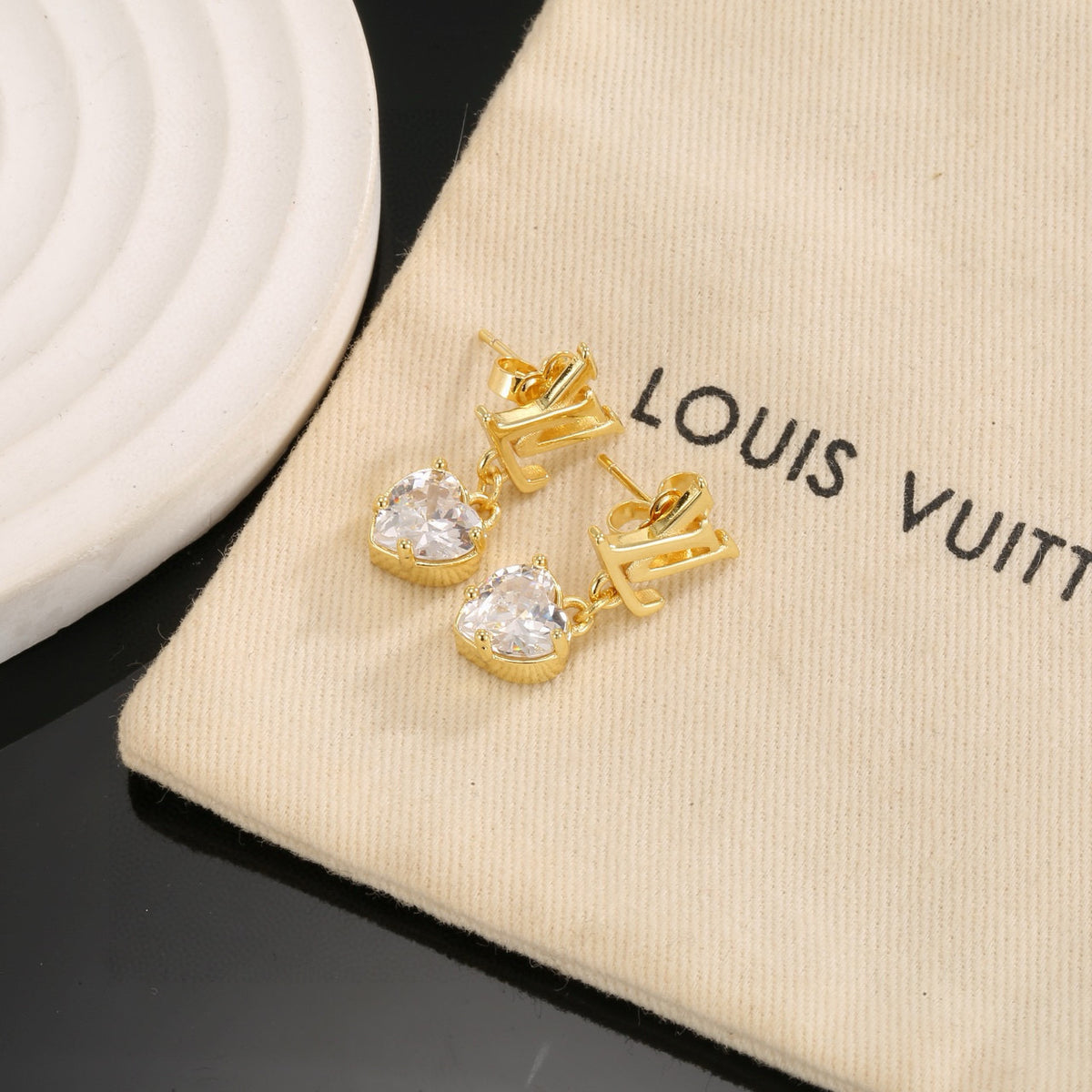 letter Stud Earrings for women - alternate angle view 2