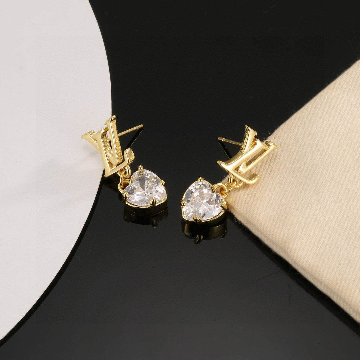 letter Stud Earrings for women - alternate angle view 5