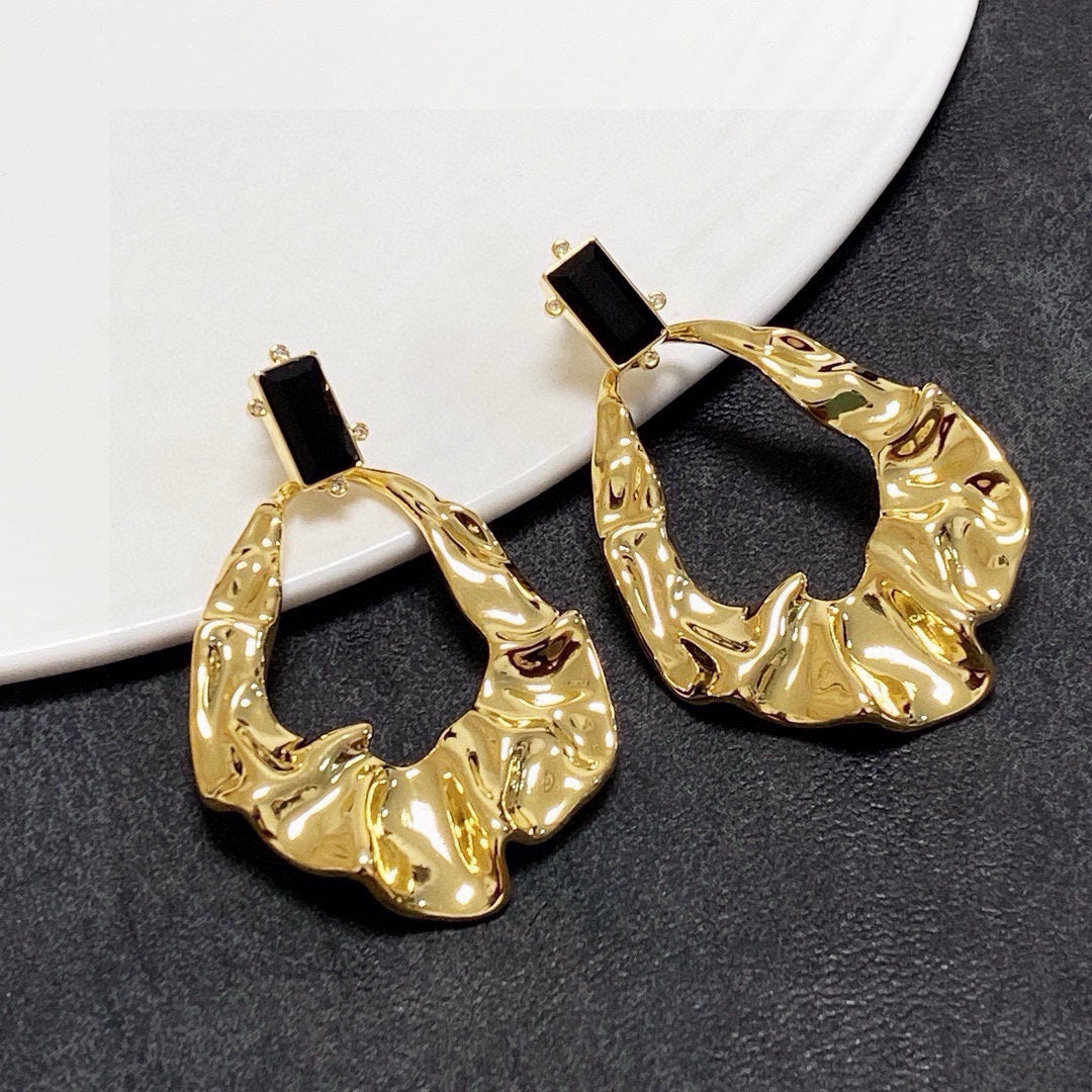 gold elegant Drop Earrings for women - alternate angle view 4