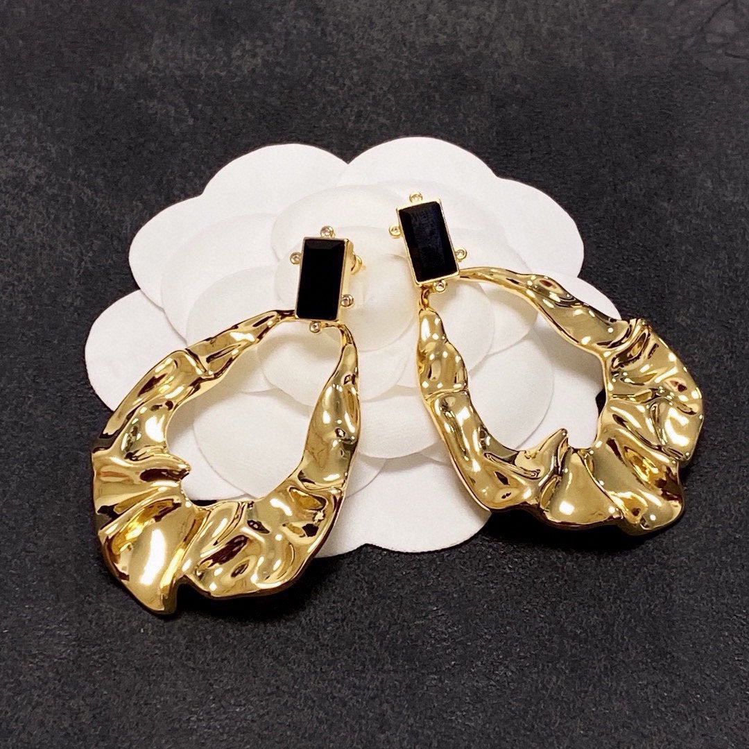 gold elegant Drop Earrings for women - alternate angle view 3