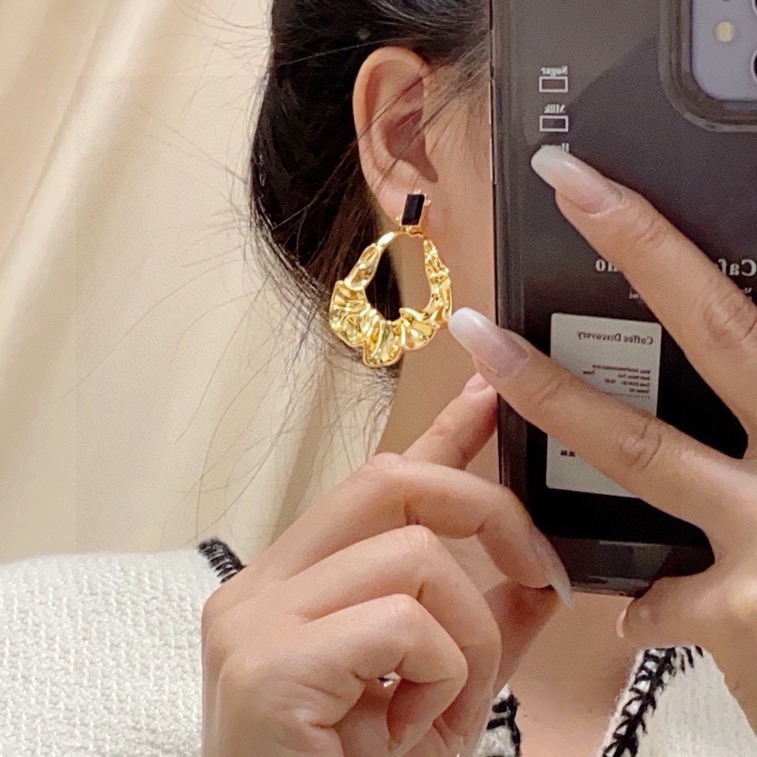 gold elegant Drop Earrings for women - product detail view