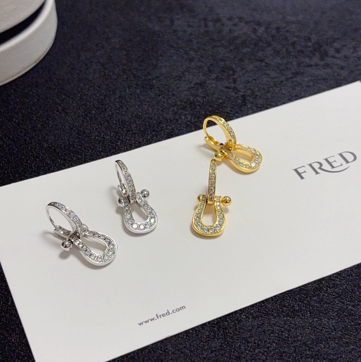 rose gold crystal rose Drop Earrings for men - alternate angle view 8