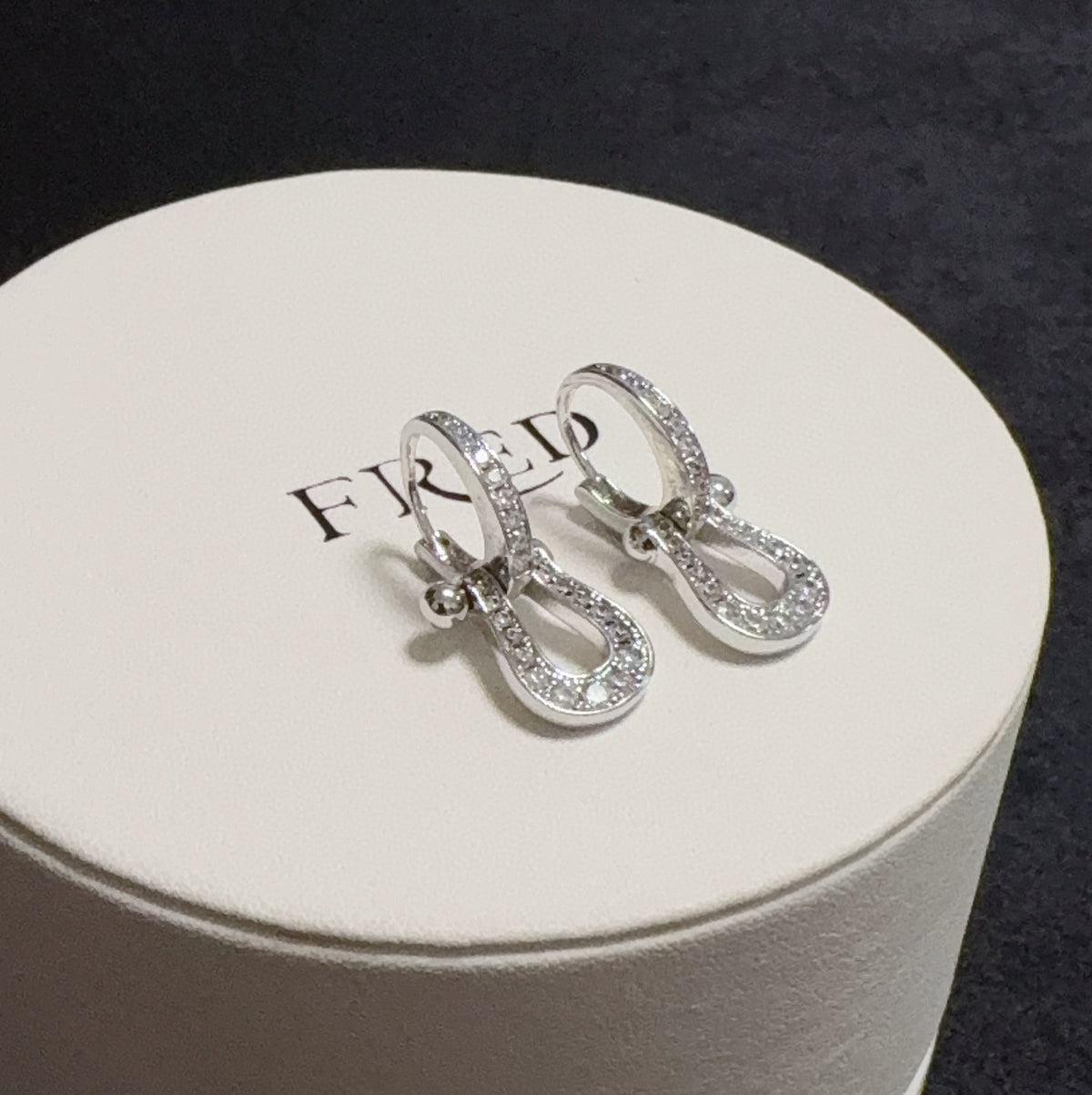 rose gold crystal rose Drop Earrings for men - alternate angle view 7