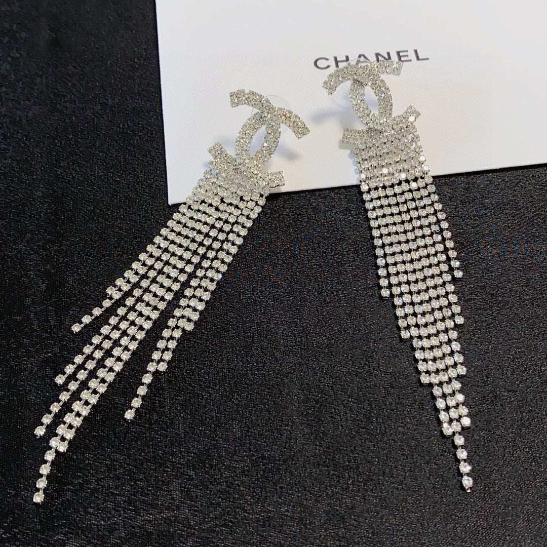 red brass tassel Drop Earrings for women - alternate angle view 4