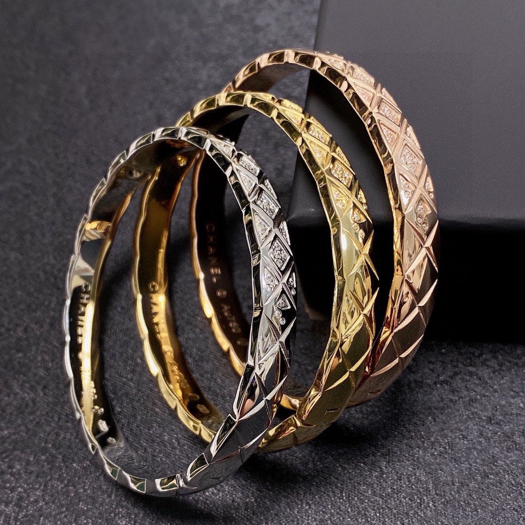 white crystal crystal inlaid Bangle for women - product detail view