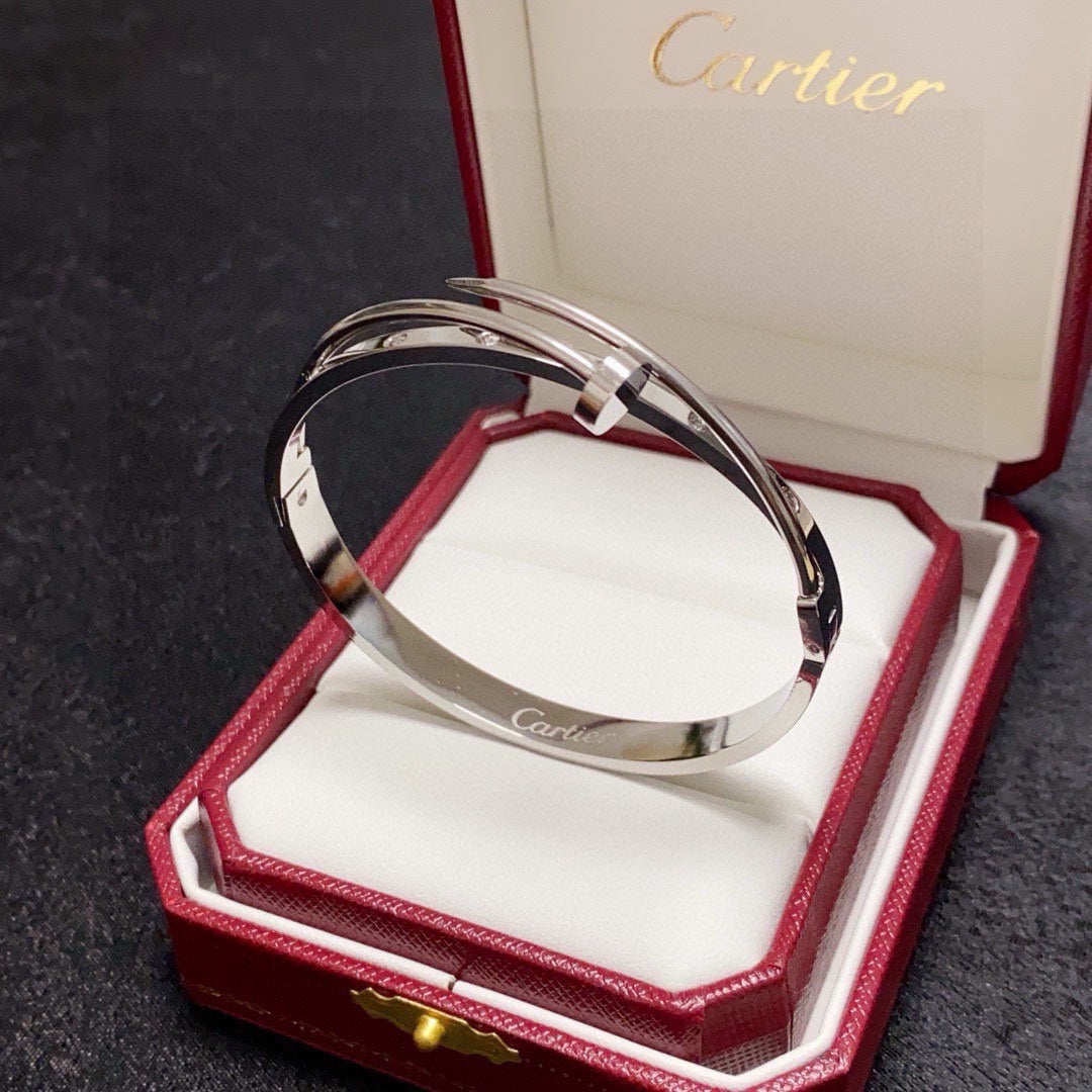 white crystal crystal inlaid Bangle for women - product detail view